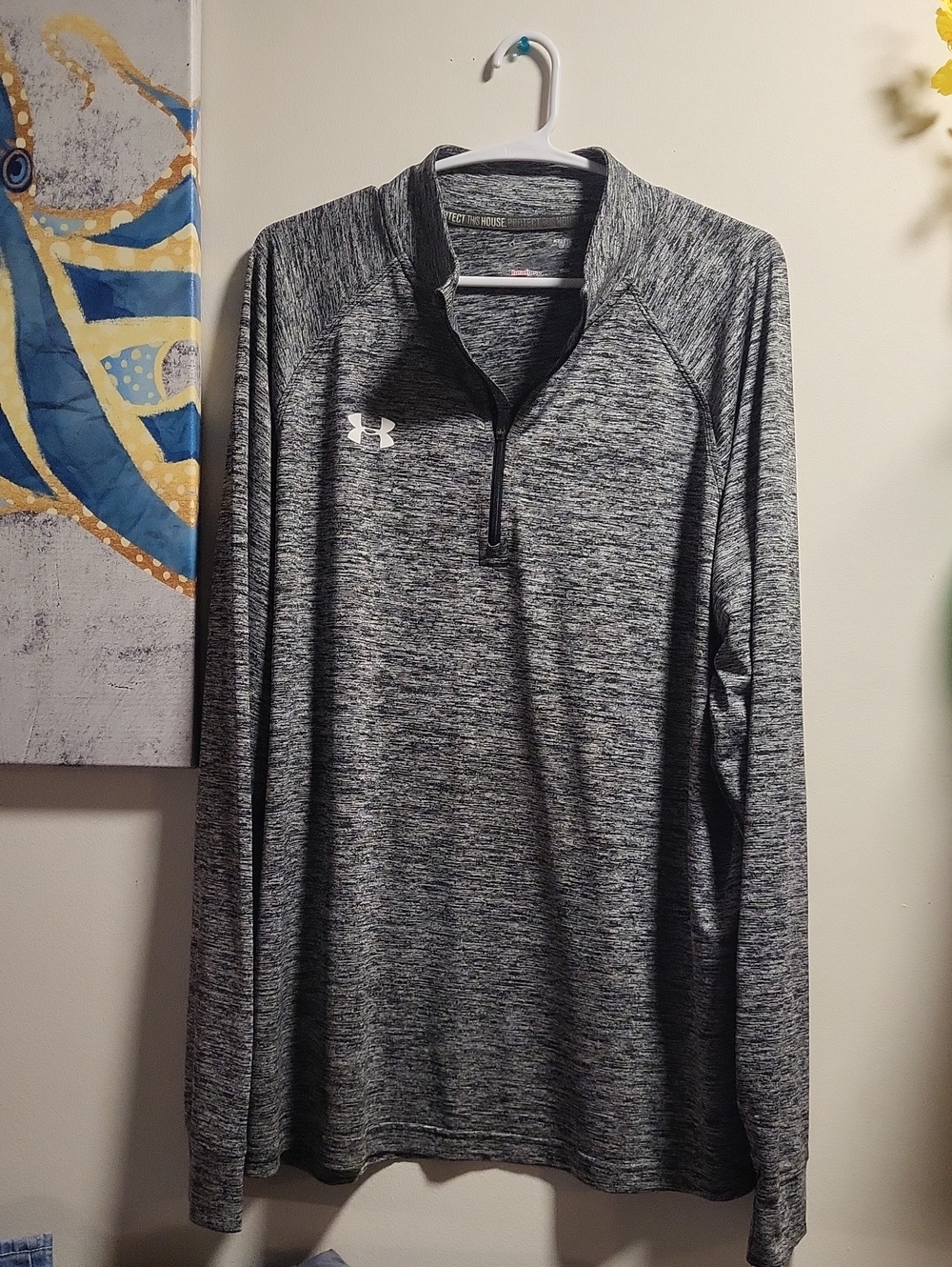 Under Armour Men's Heather Gray Quarter-Zip Training Pullover